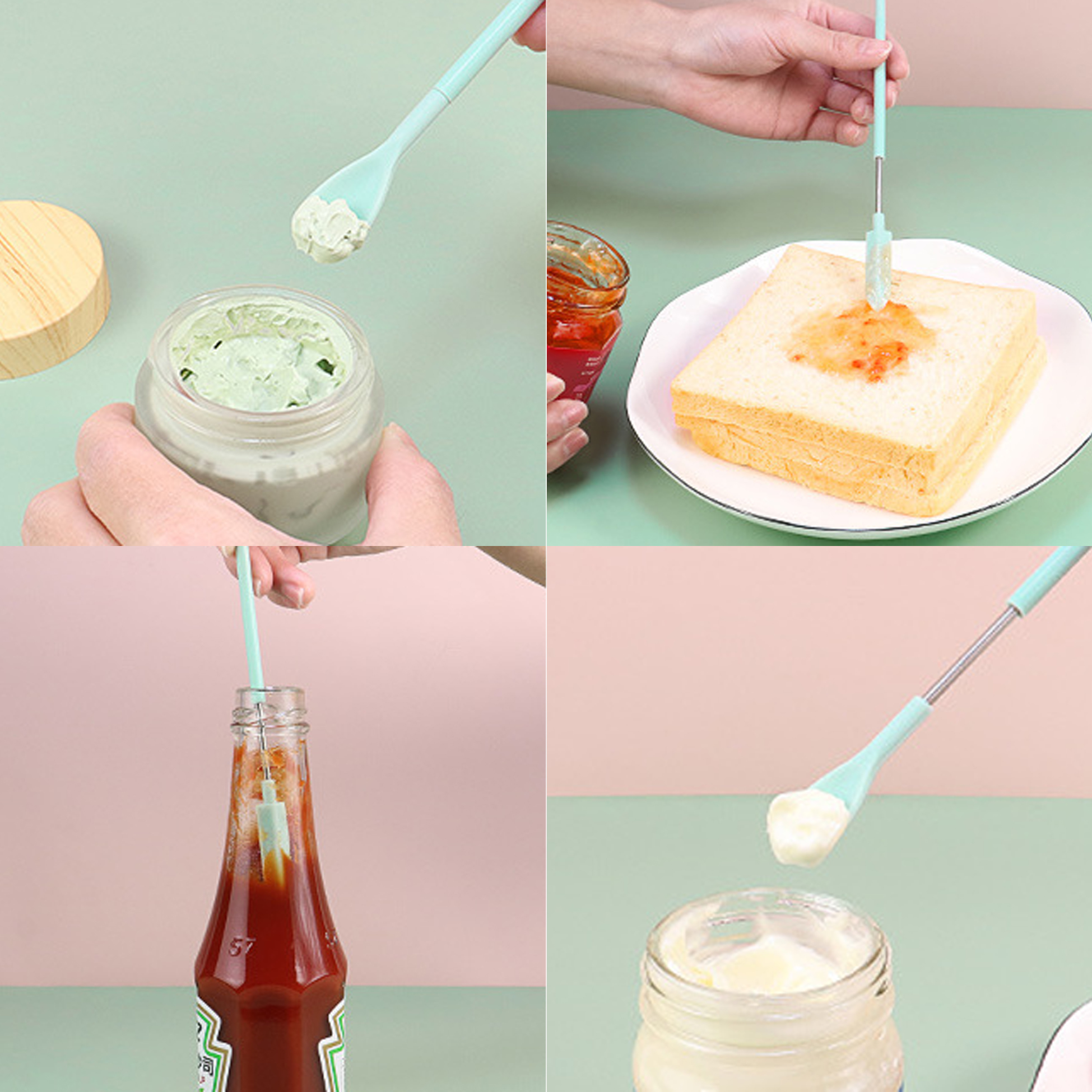 2pcs Colorful Silicone And Stainless Steel Spatula Set