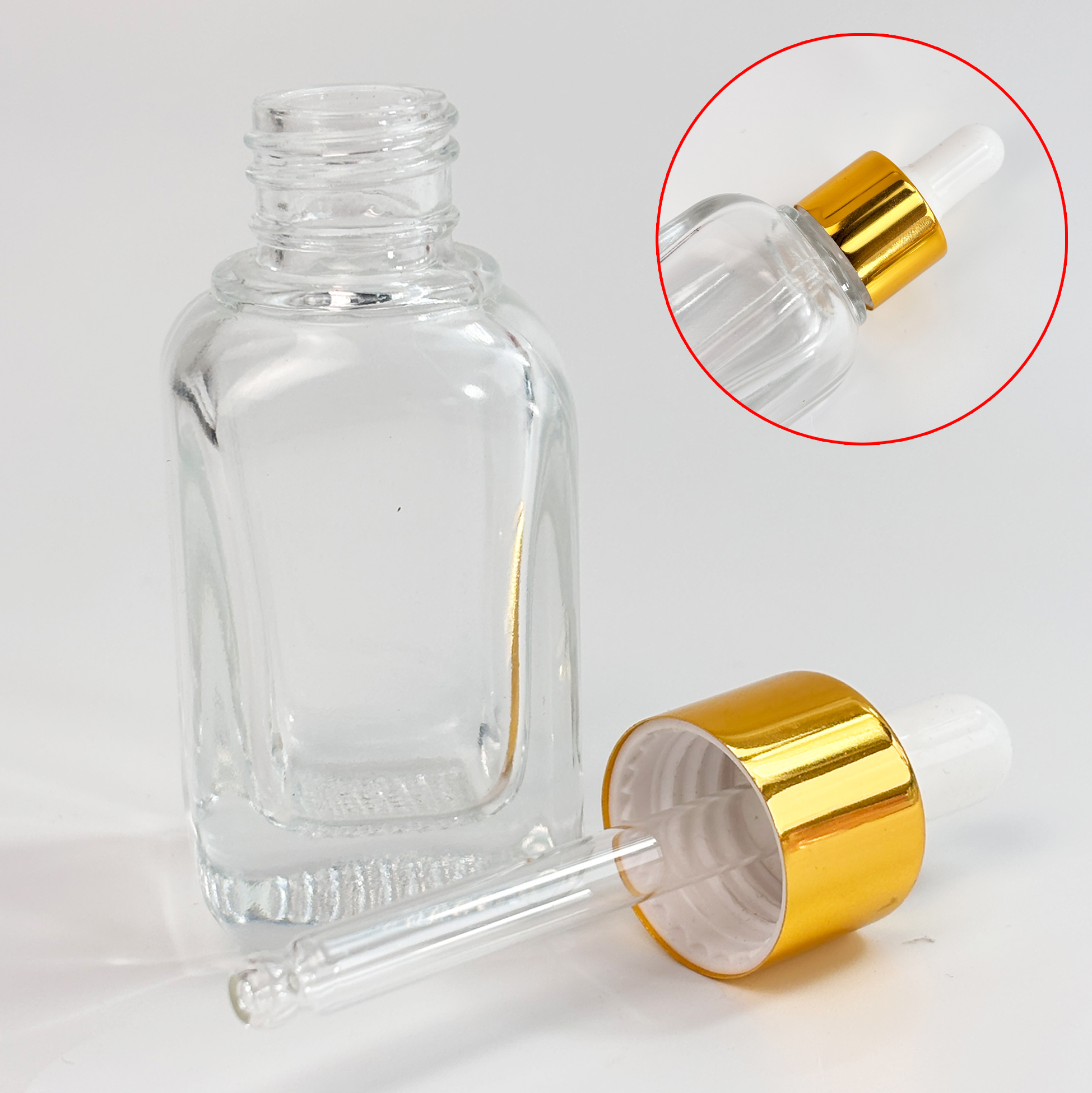 Clear Glass Dropper Bottle 