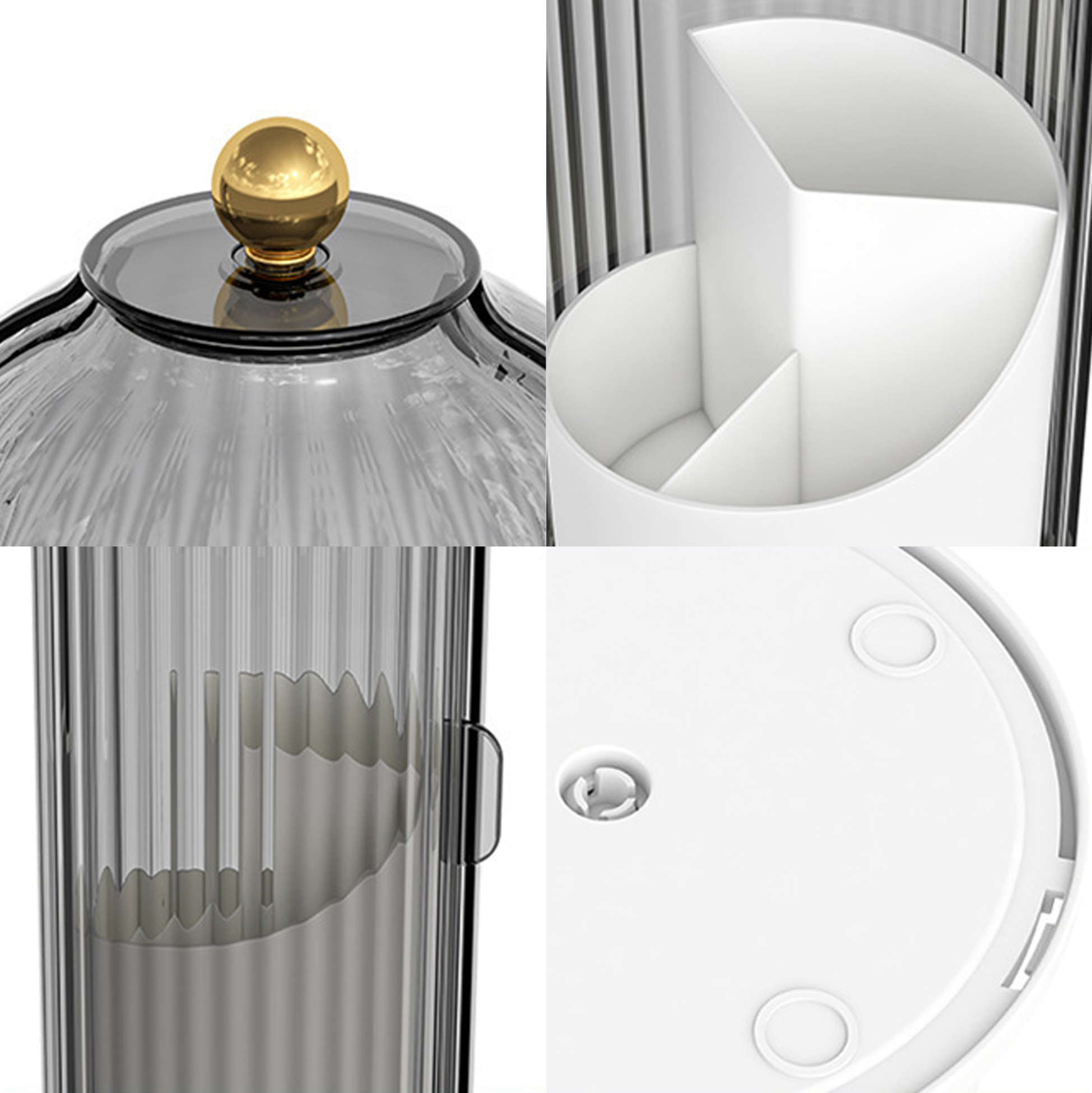 Rotating Makeup Brush Holder with Cover