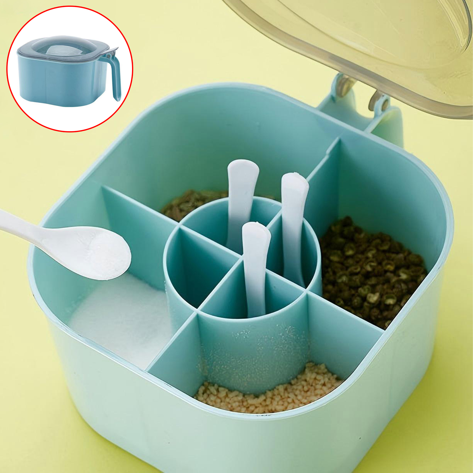 Multi Compartment Plastic Spice Storage Container