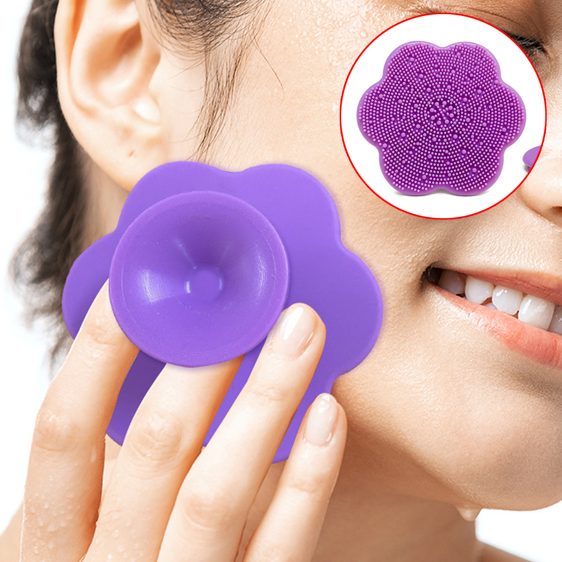 Flower Shaped Silicone Facial Cleansing And Massaging Pad