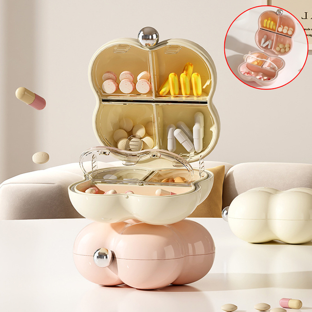 Four Compartment Portable Pill Organizer