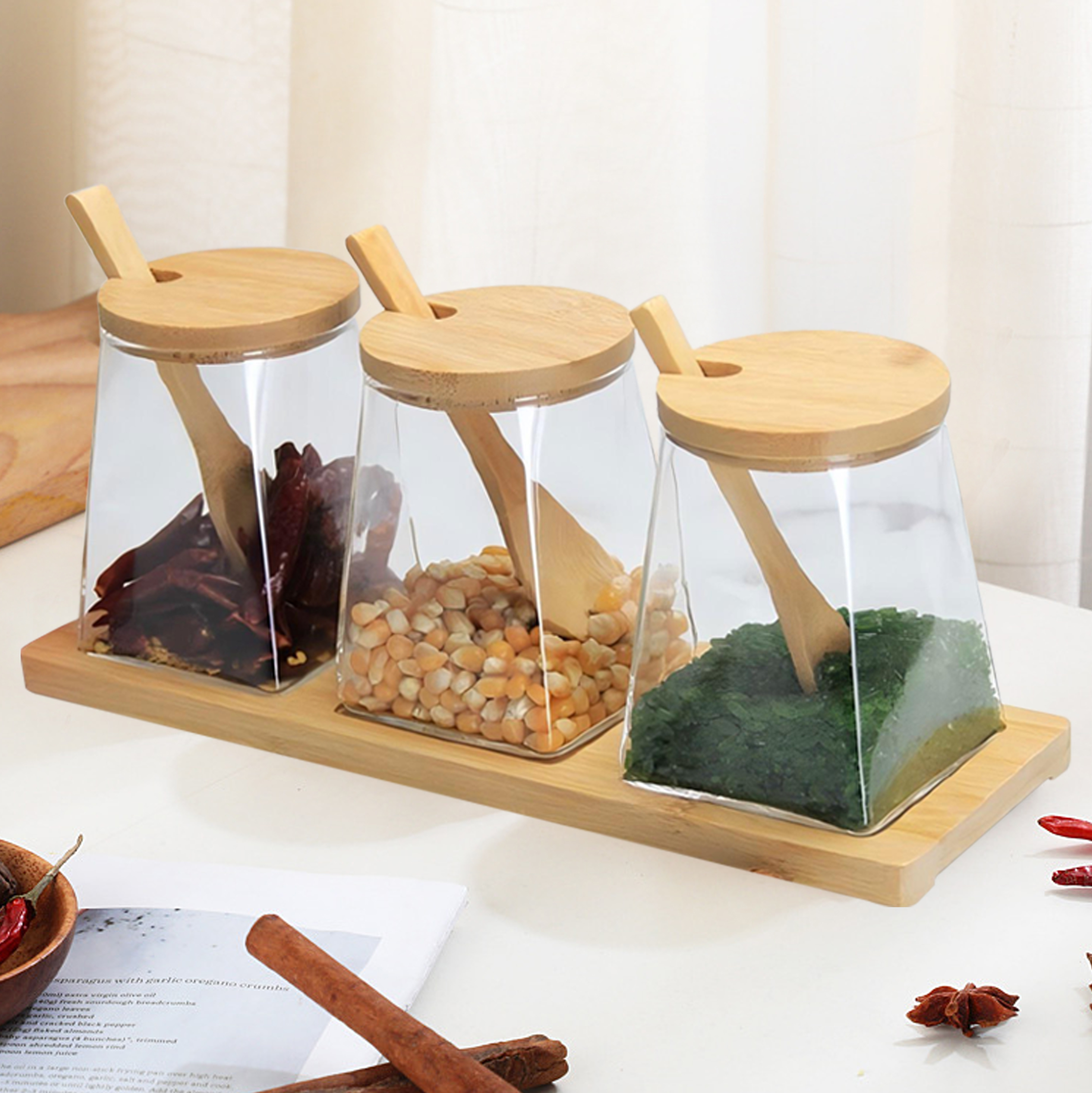 Kitchen 3-Piece Seasoning Containers