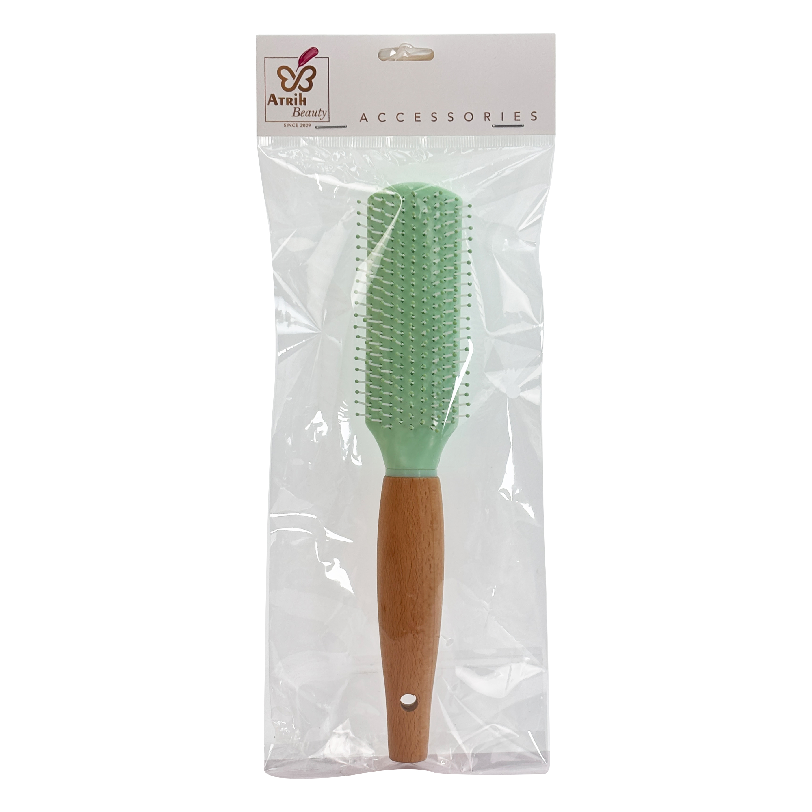 Round-Tip Wooden Handle Hair Comb
