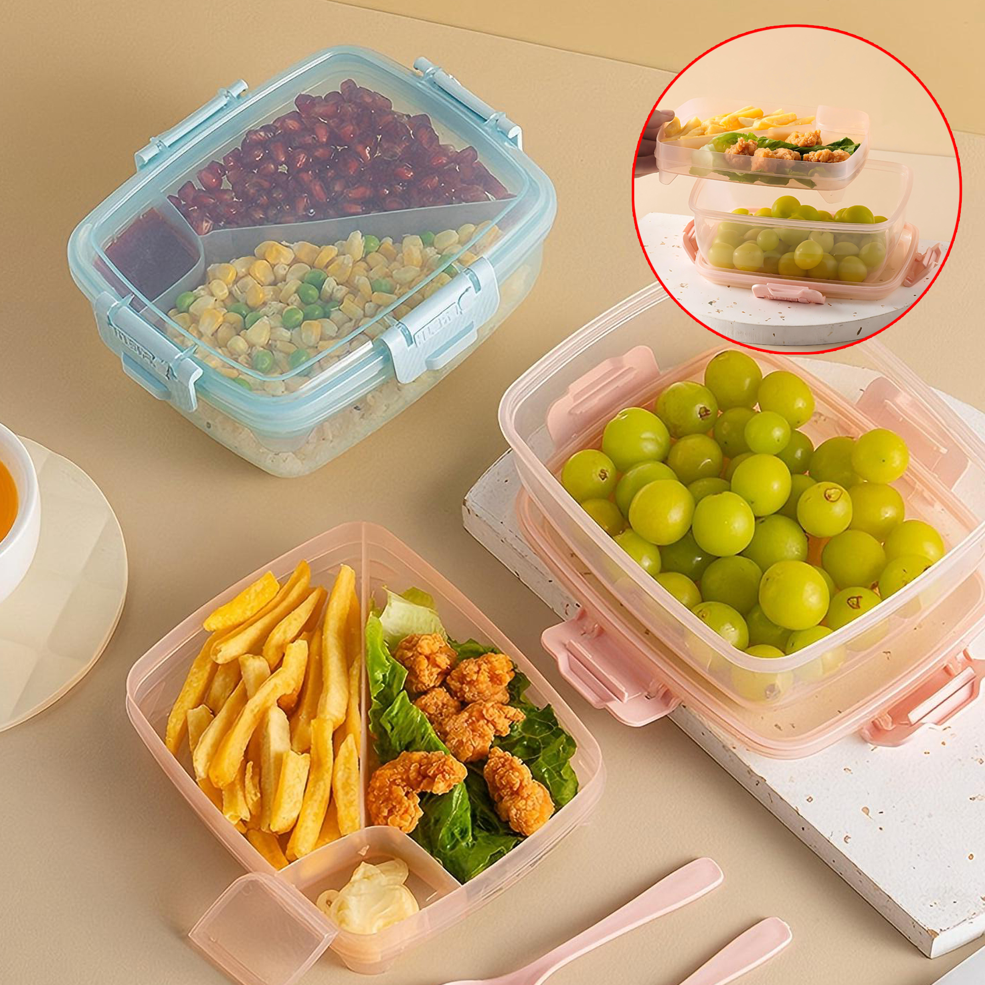 Light Blue Plastic Lunch Box