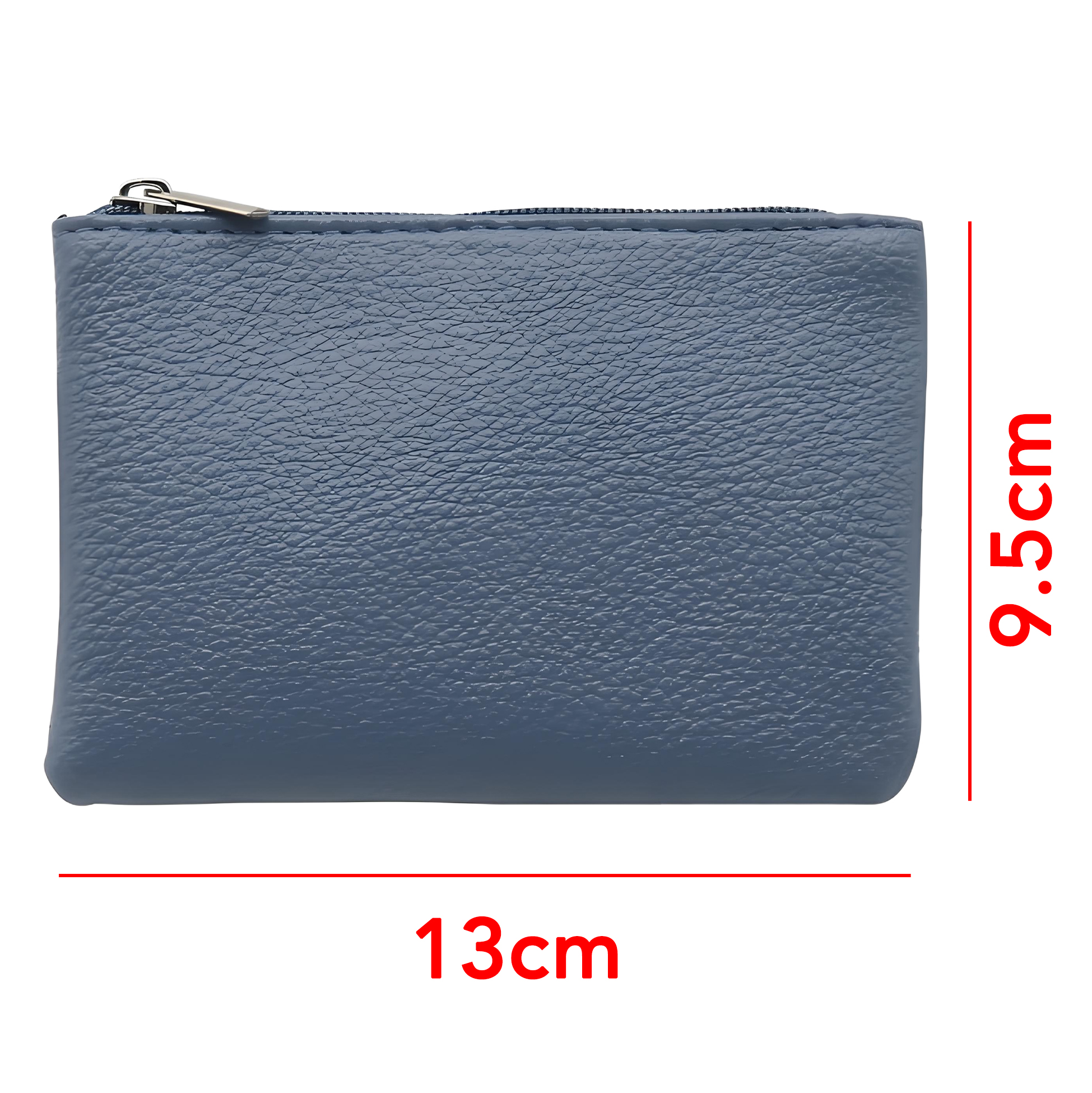 PU Leather Zippered Card & Coin Wallet
