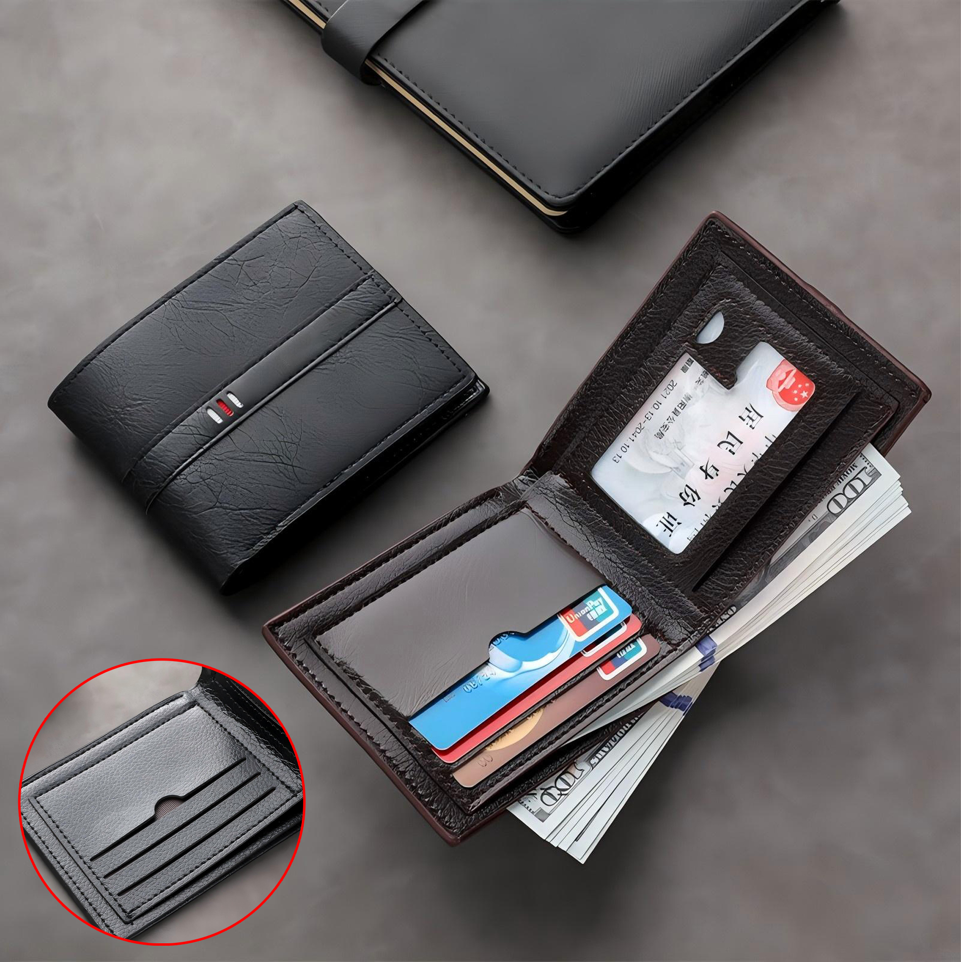 Stylish Black PU Leather Wallet