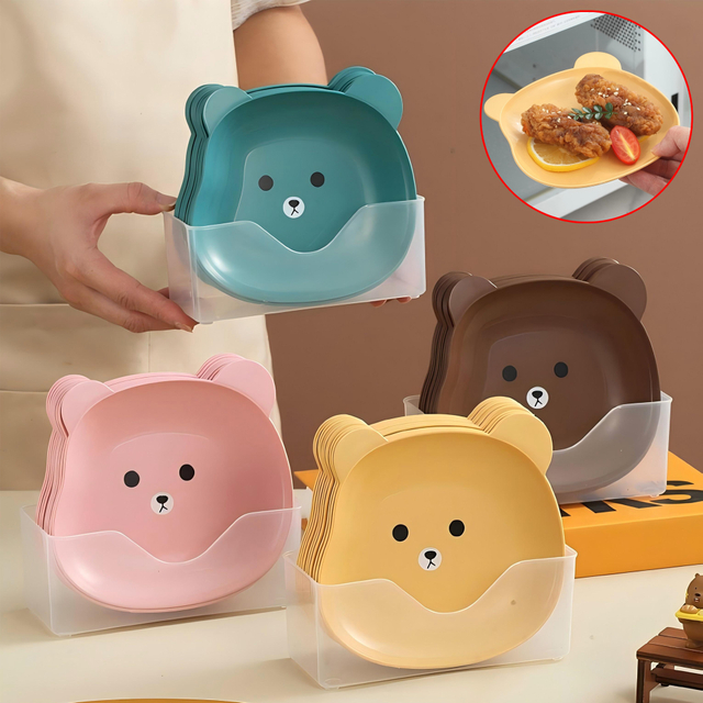 10 Piece Bear Shaped Dinner Plates Set