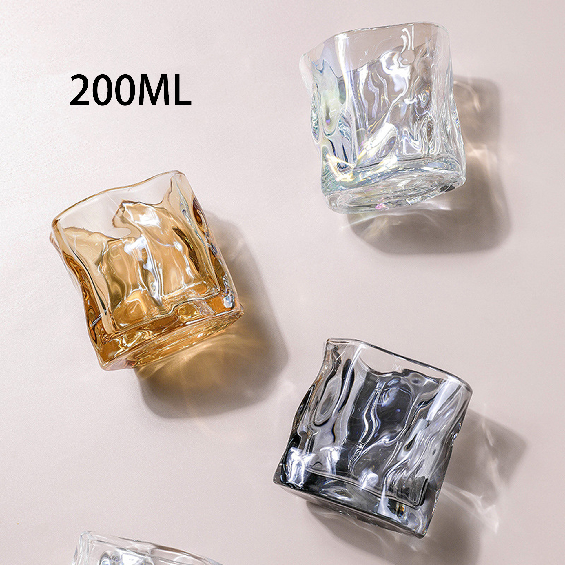 Unique Distorted - design Clear Glass Drinking Cup