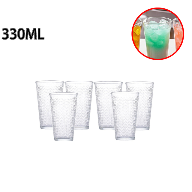 330ML Clear Hammered Texture Glass Drinking Cups
