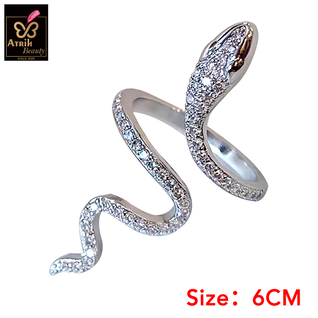 Sparkling Snake Shaped Open Ring