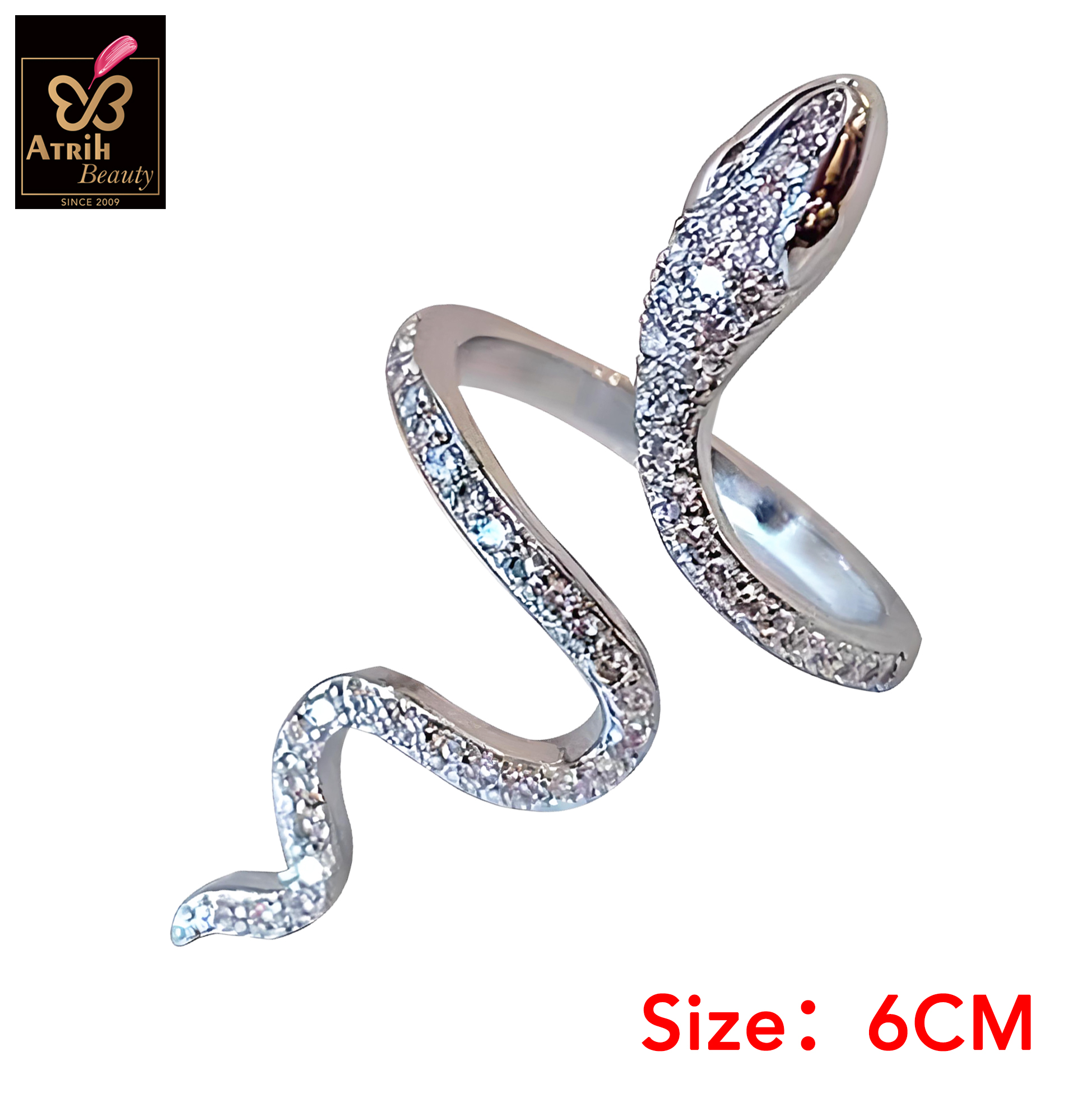 Sparkling Snake Shaped Open Ring