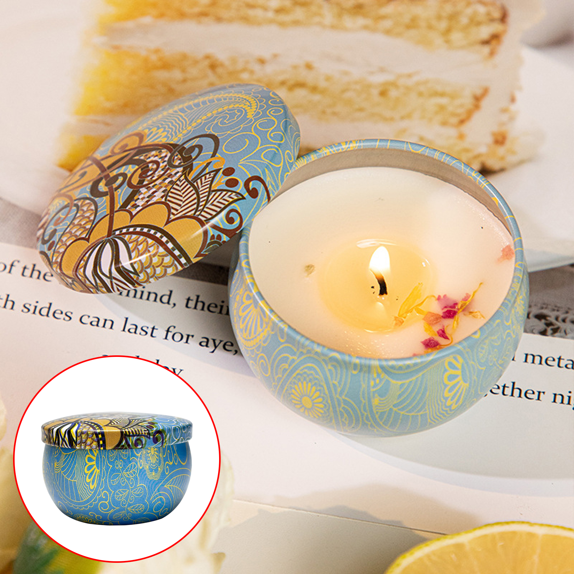 Decorative Scented Candle Tin