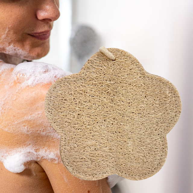 Flower Shaped Natural Loofah Exfoliating Bath Sponge