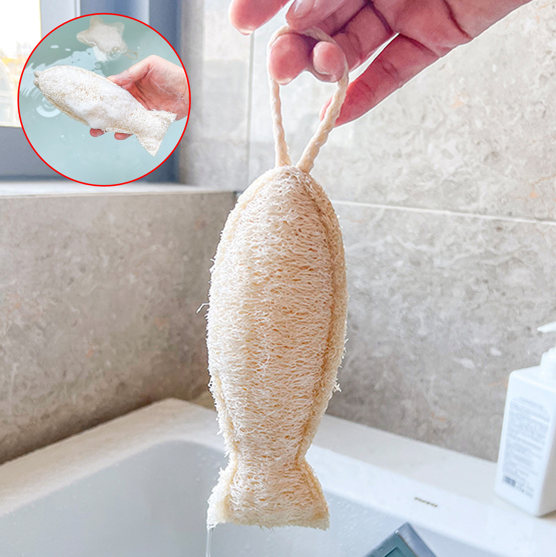 Eco Friendly Fish - Shaped Natural Loofah Bath Sponge