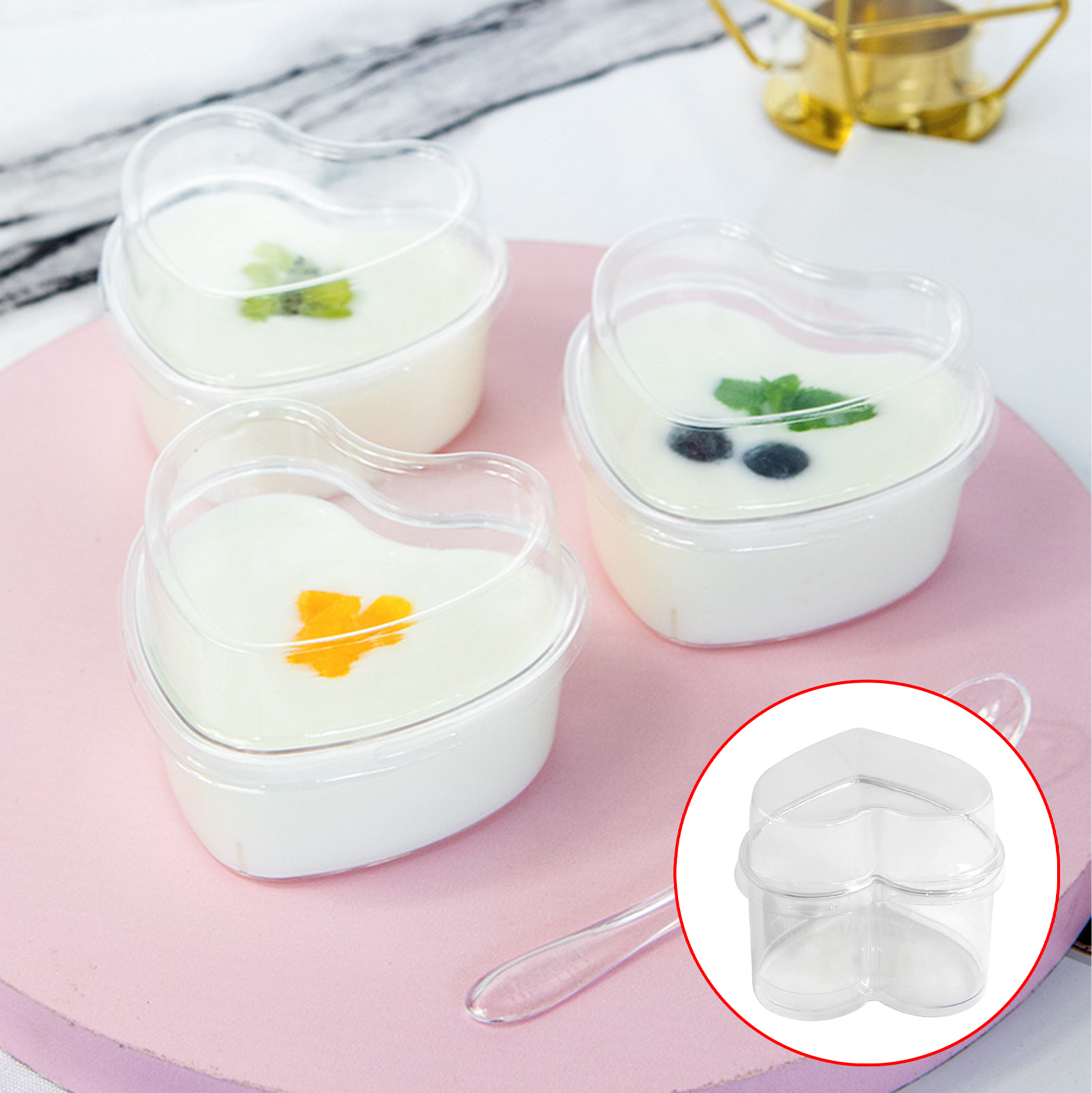 Heart-Shaped Dessert Container