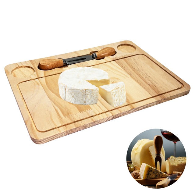 Wooden Cheese Board Set with 2 Tools