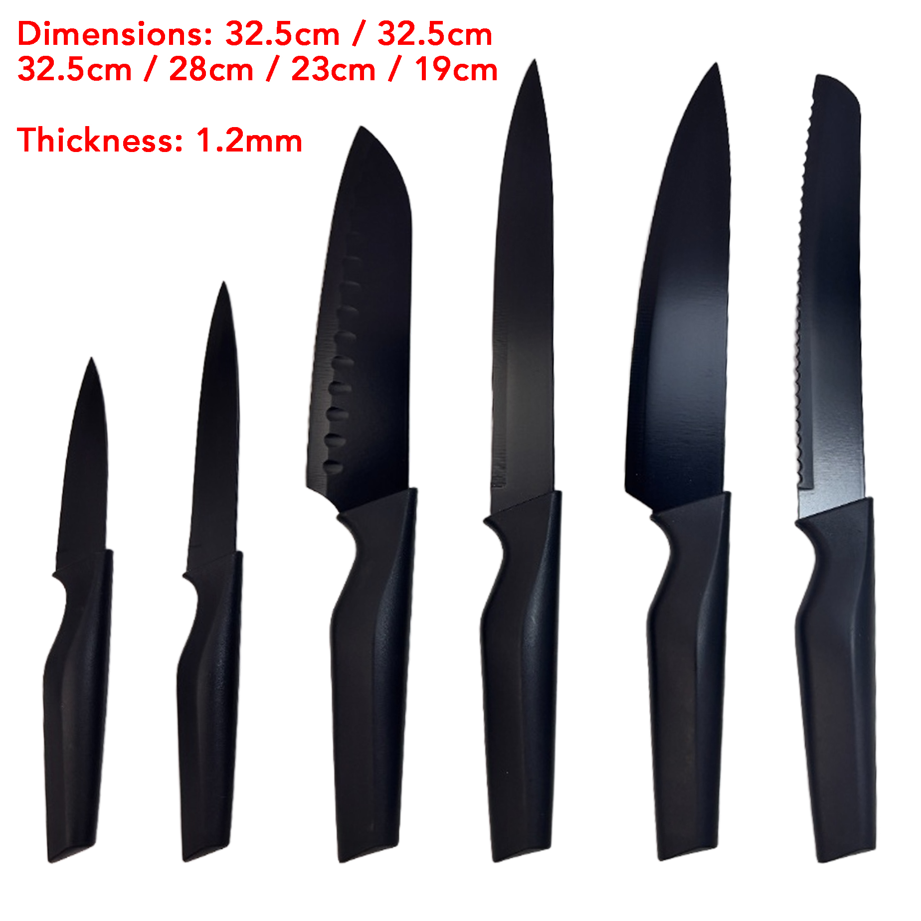 Black Stainless Steel Kitchen Knife Set