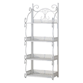 White Metal 4-Tier Storage Shelf