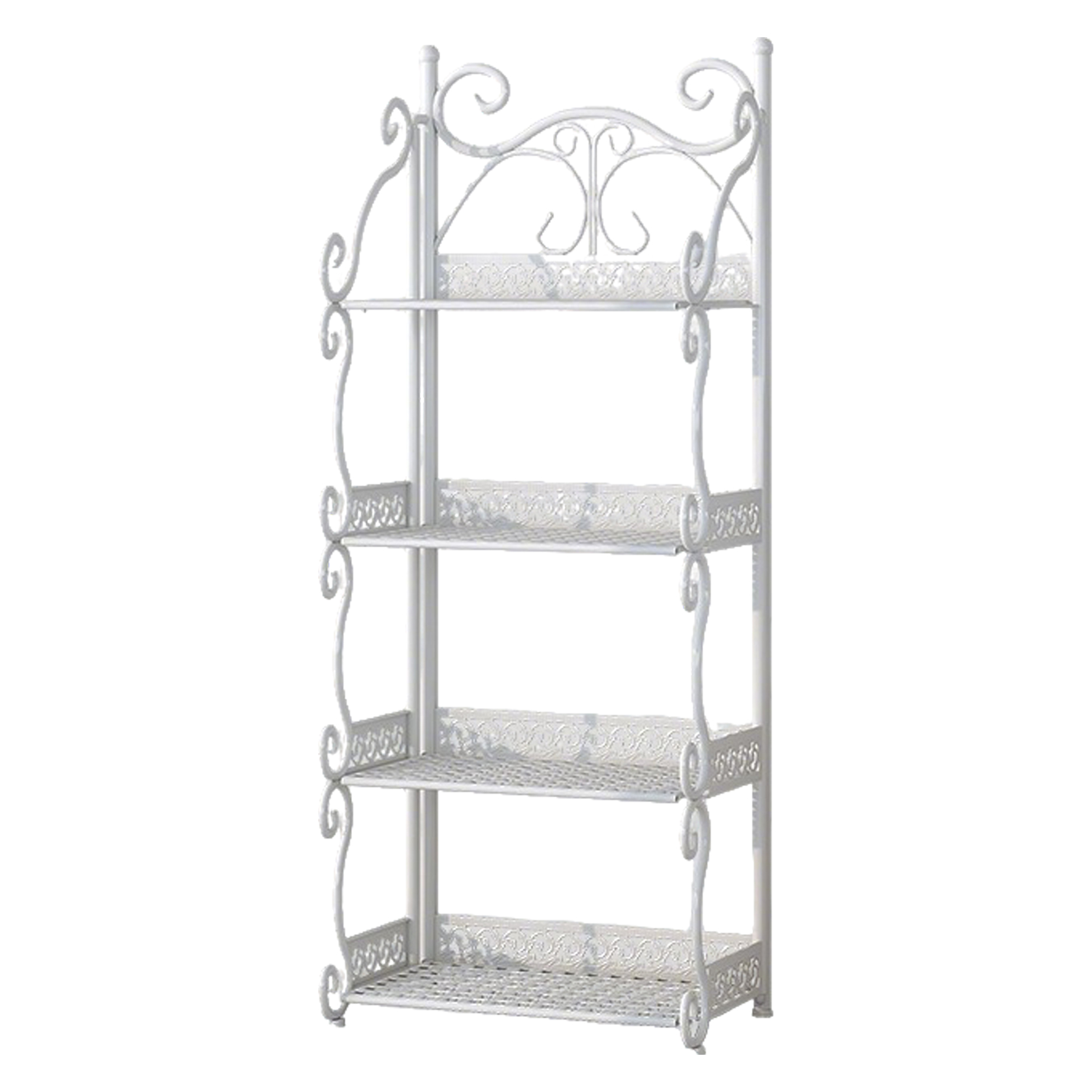 White Metal 4-Tier Storage Shelf
