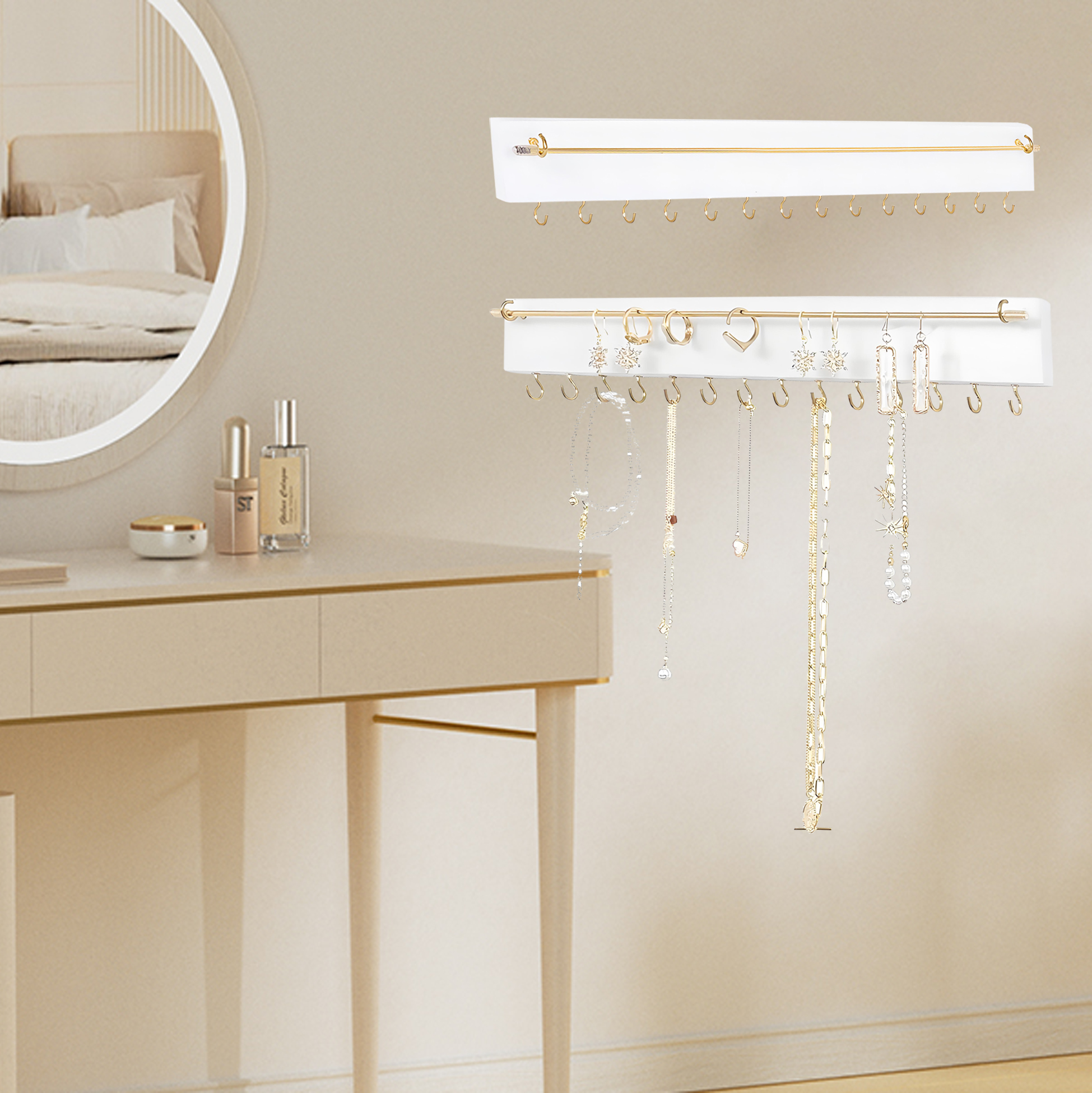 Stick on Wall Jewelry Holder Organizer