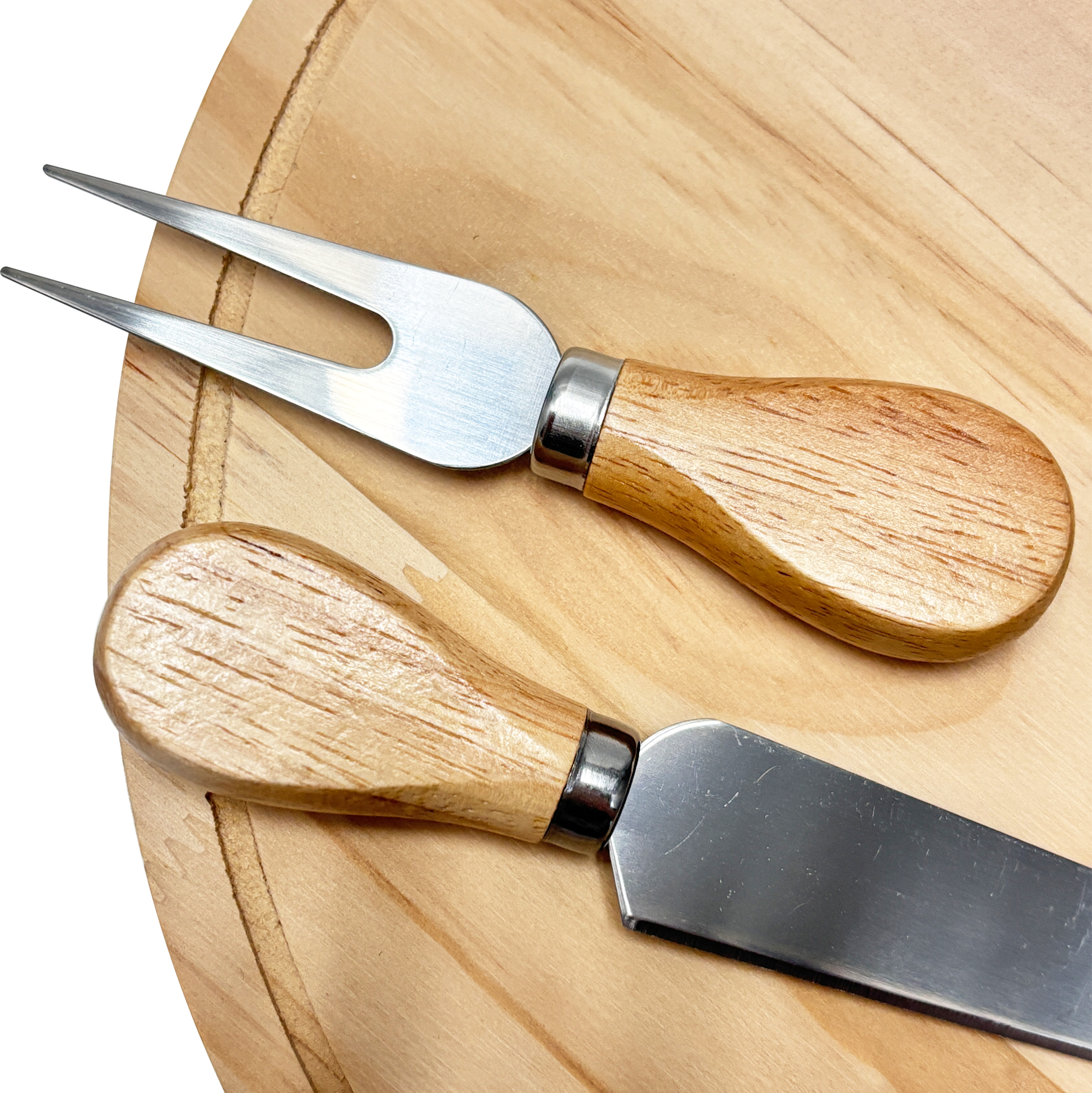 Unique Shaped Wooden Cheese Board Set