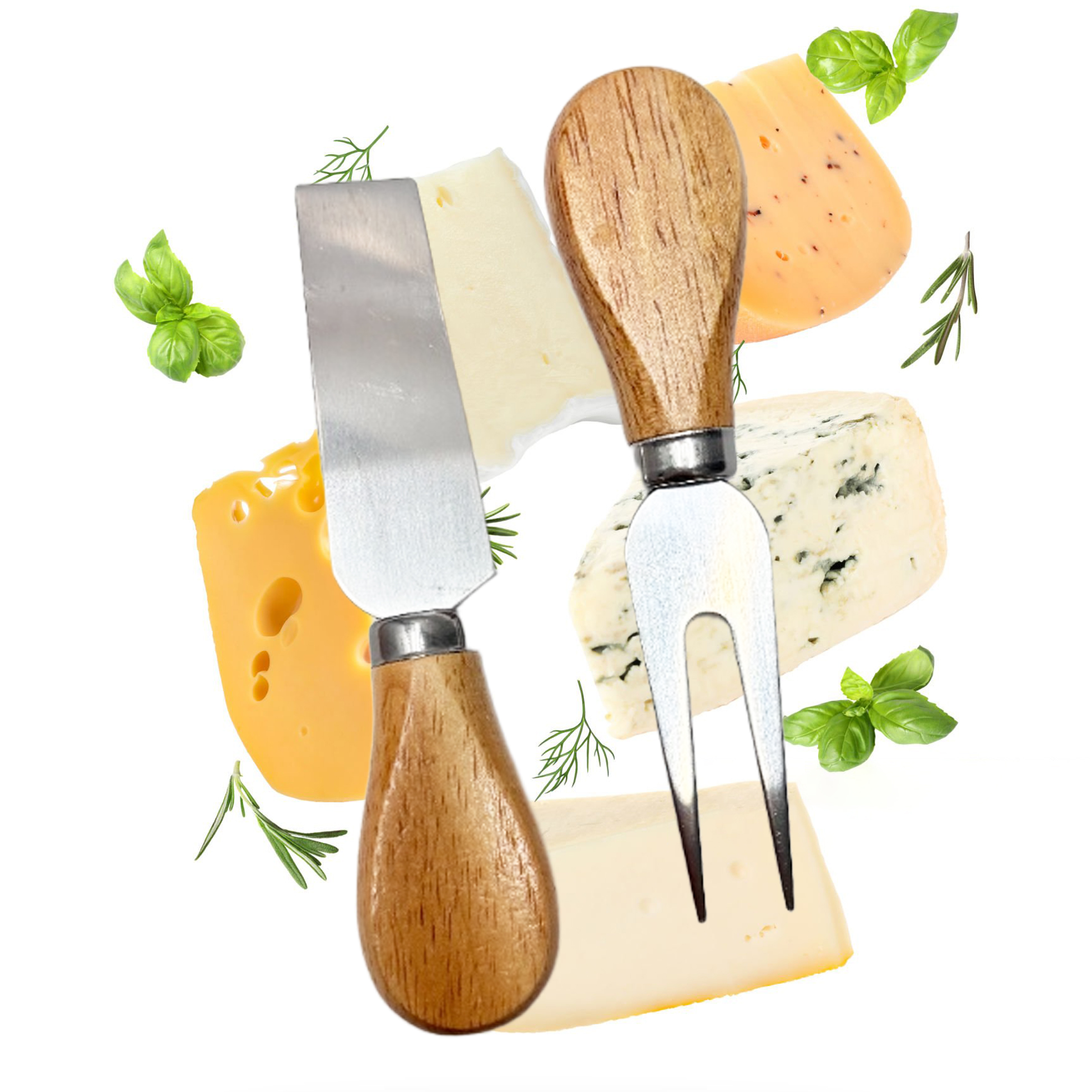 Wooden Cheese Board and Knife Set