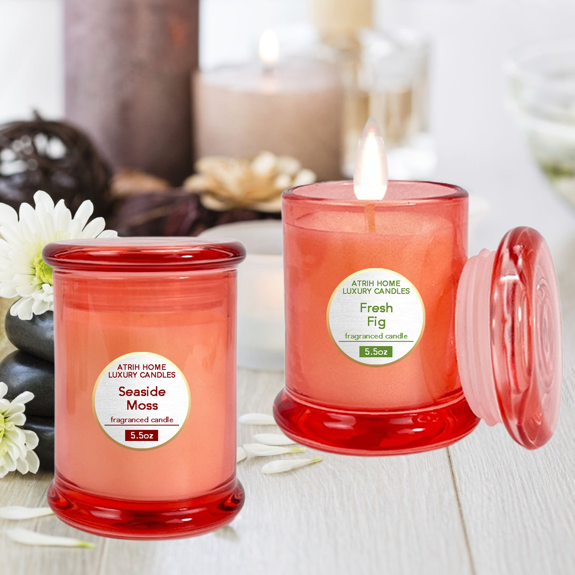 Perfumed Glass Jar Candle Set
