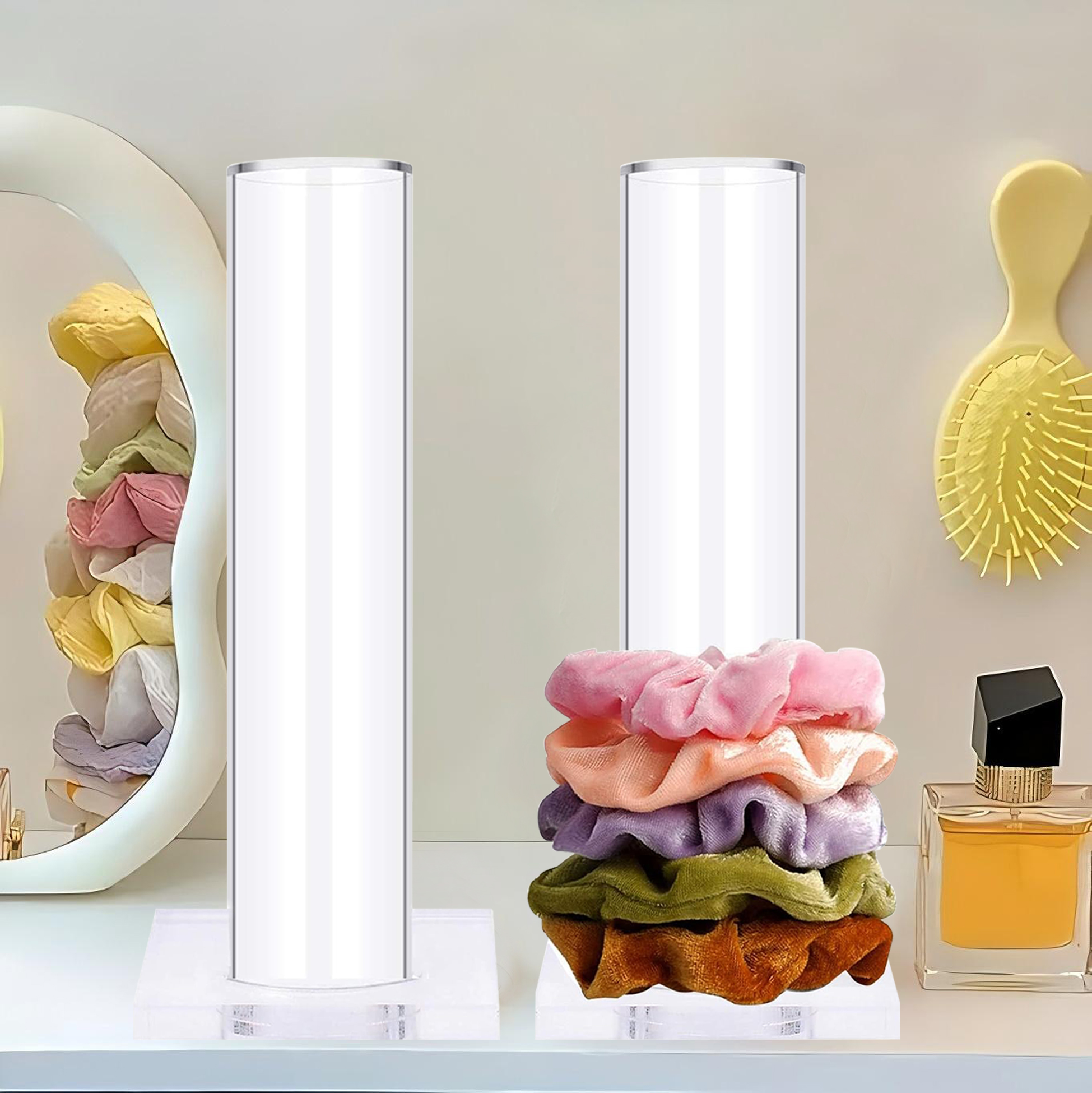 Clear Acrylic Hair Scrunchie & Headband Organizer Stand