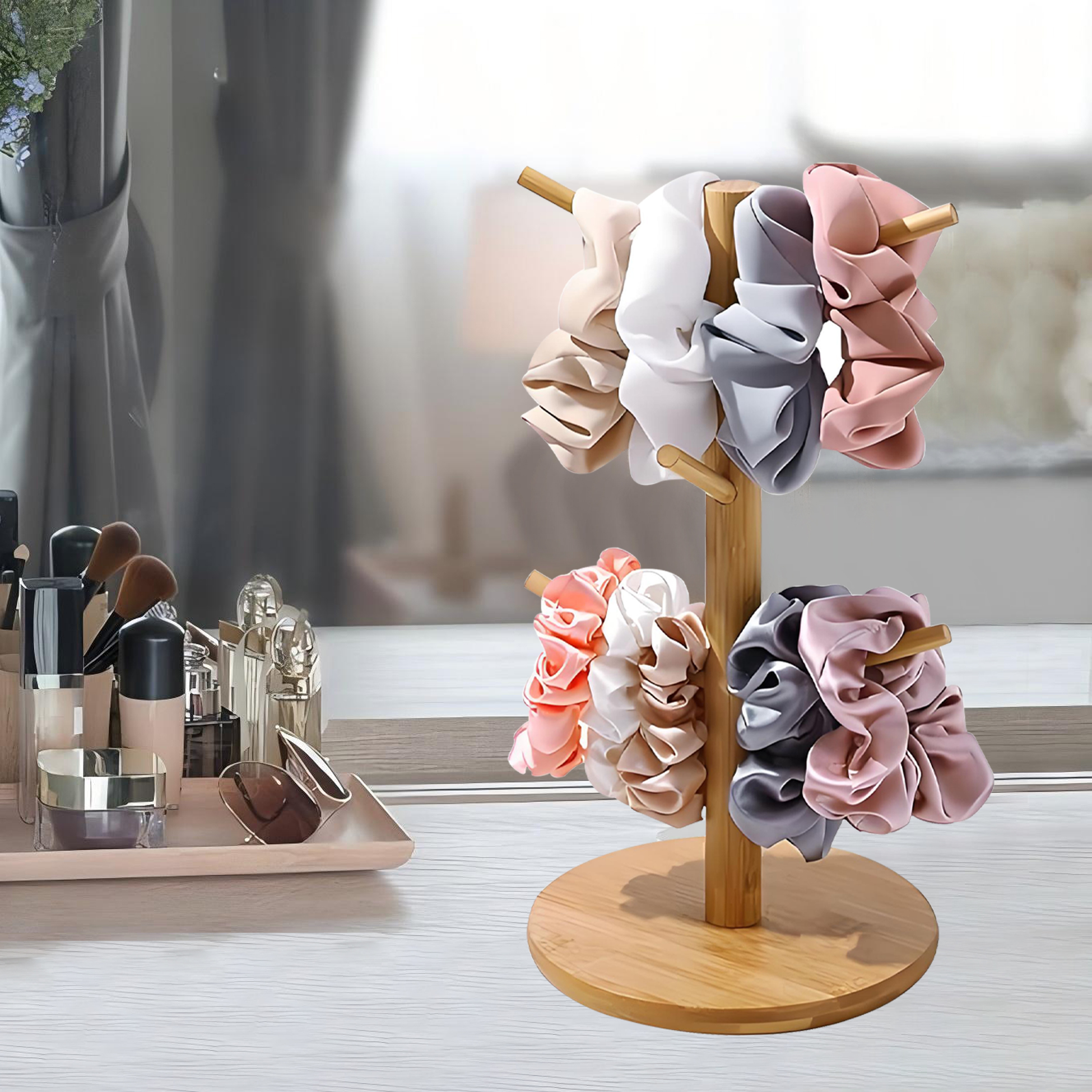 Bamboo Hair Accessory Organizer Tree Stand