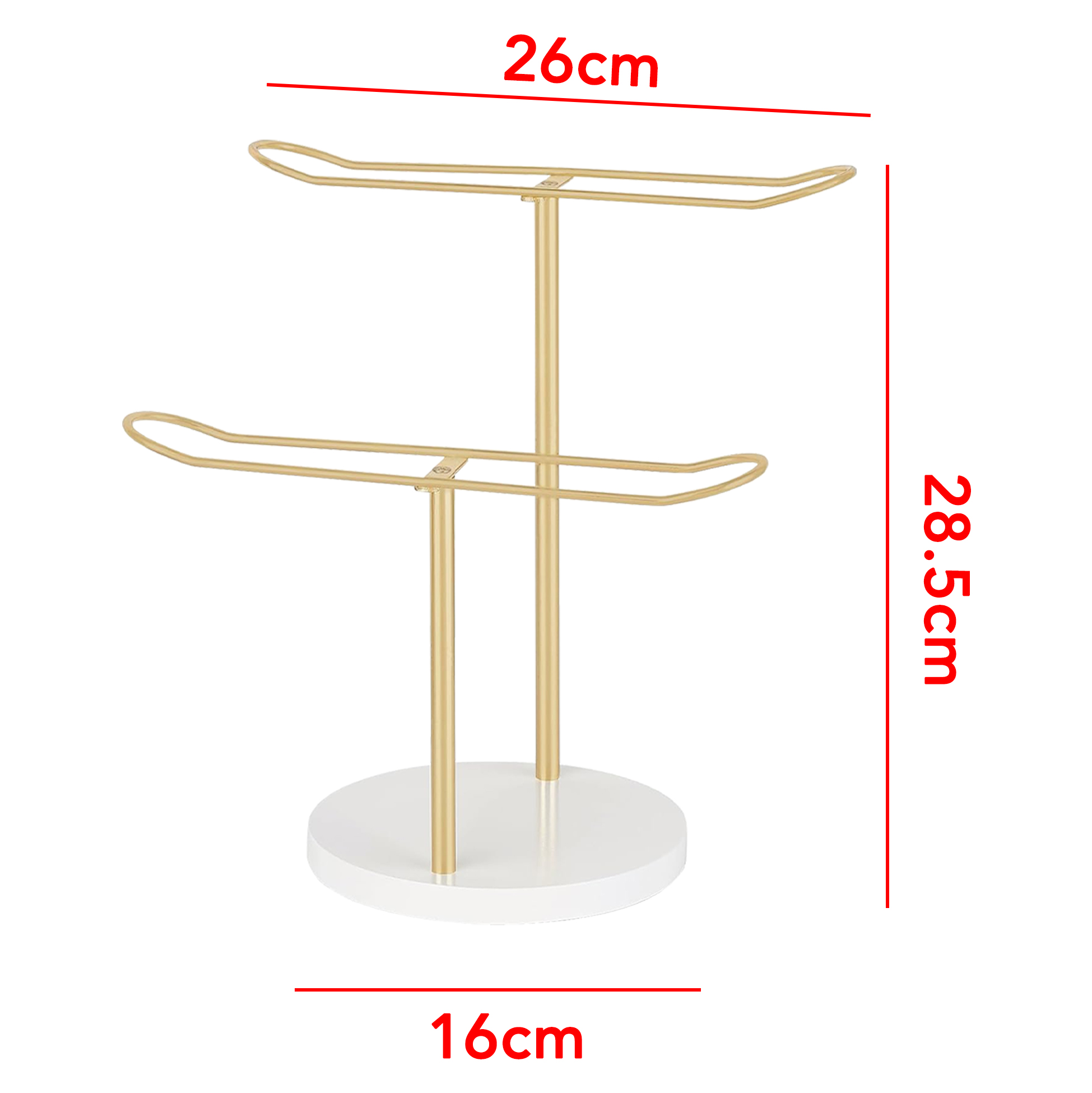 Gold Metal Double Layer Hair Accessory Organizer Rack