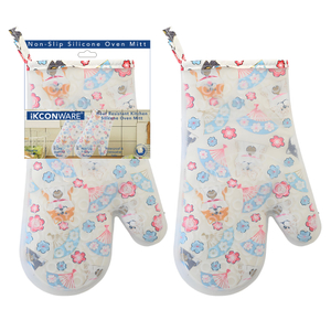 Floral Patterned Silicone Oven Mitt