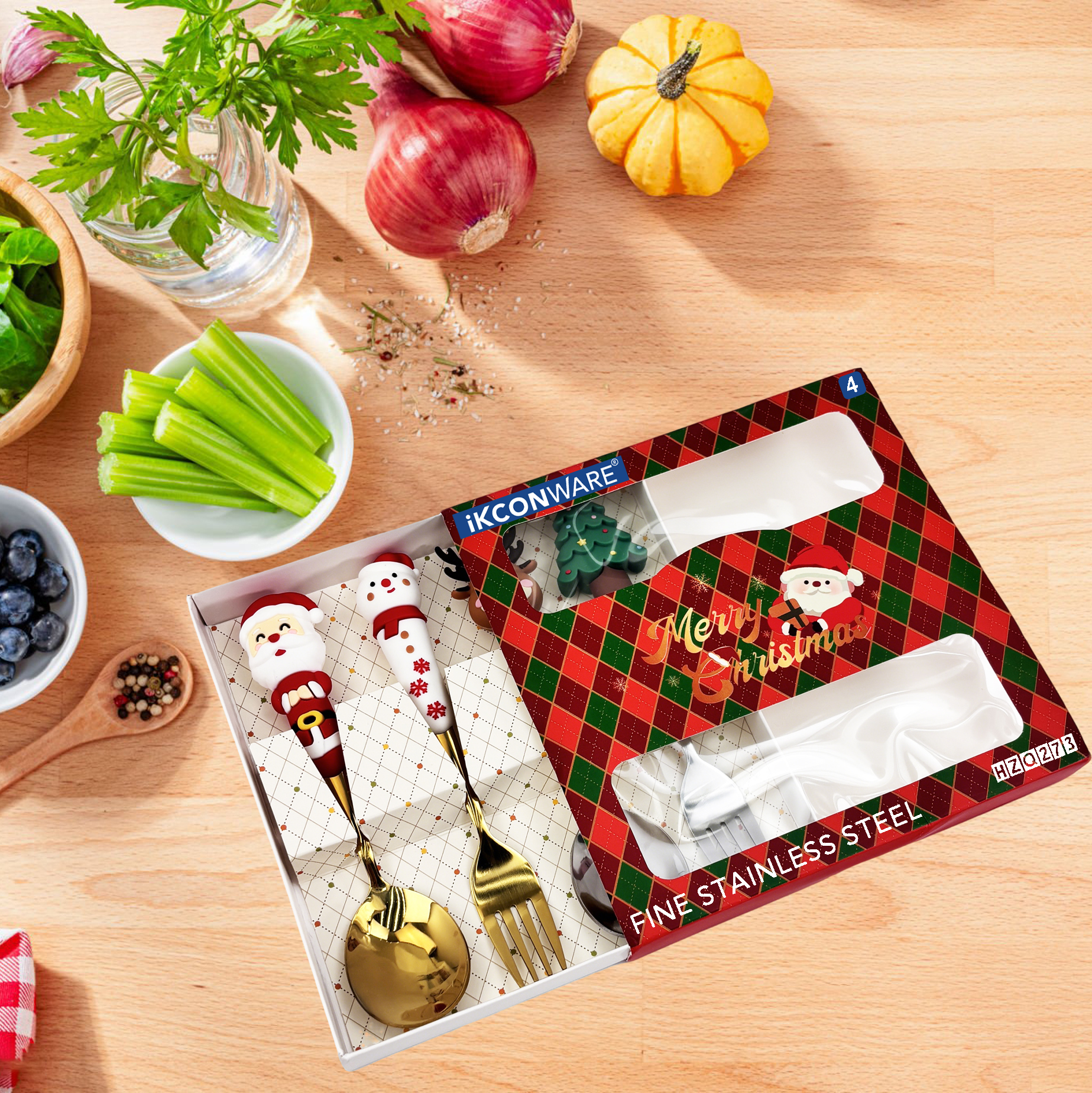 Christmas Character Cutlery Set (4-Piece)