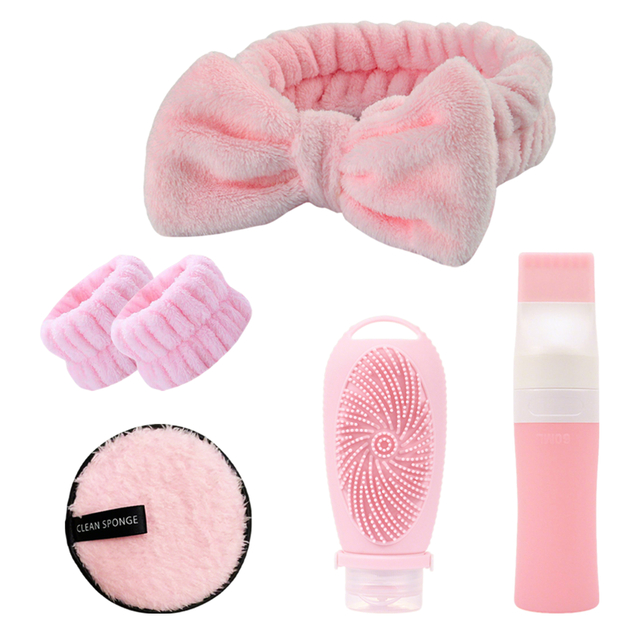 Pink Skincare & Hair Accessory Set of 6