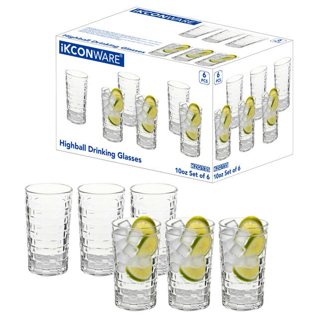 Textured Clear Glass Tumbler Set (6 - Piece)