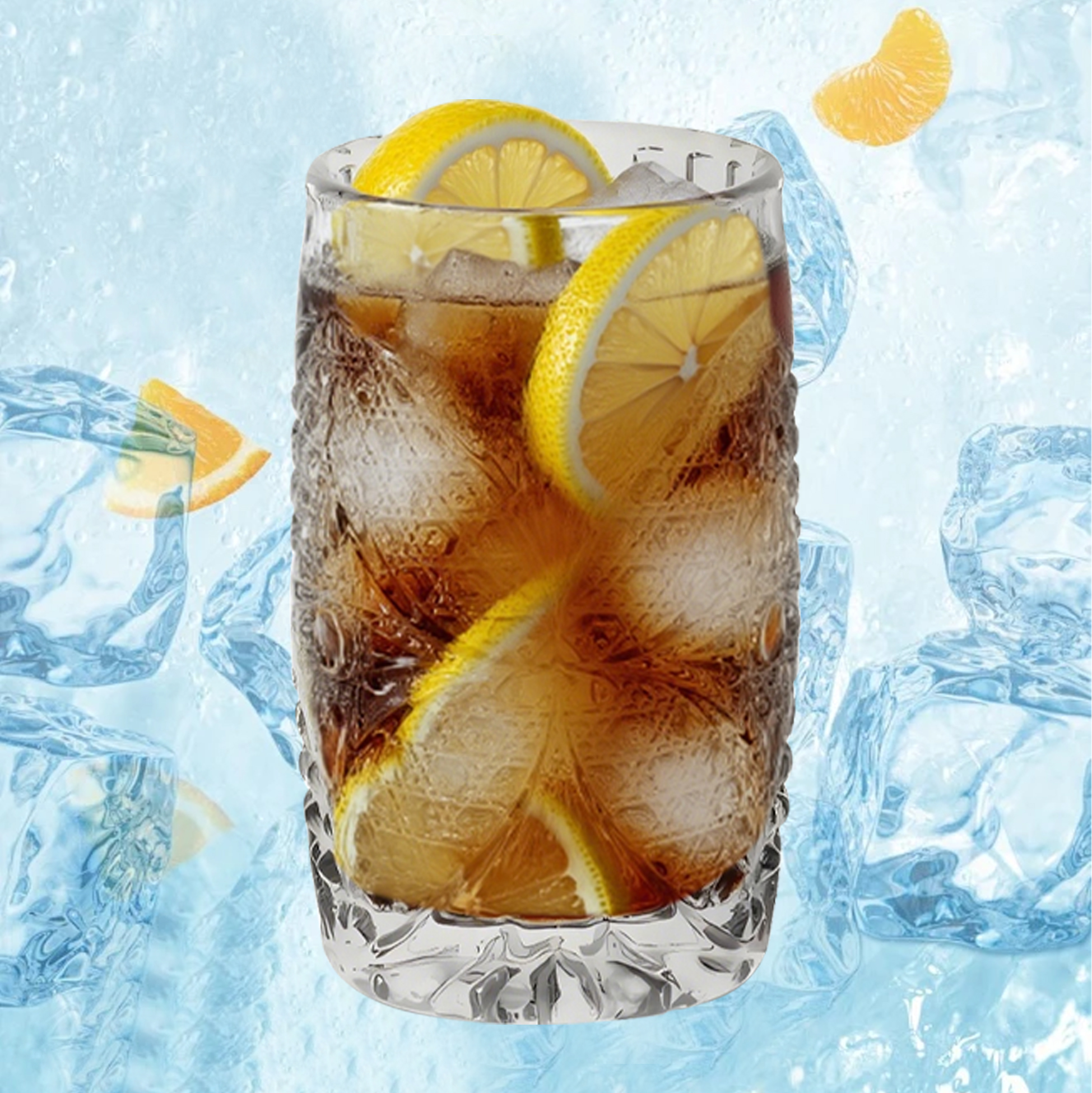 6-Piece Embossed Cocktail Glass Set