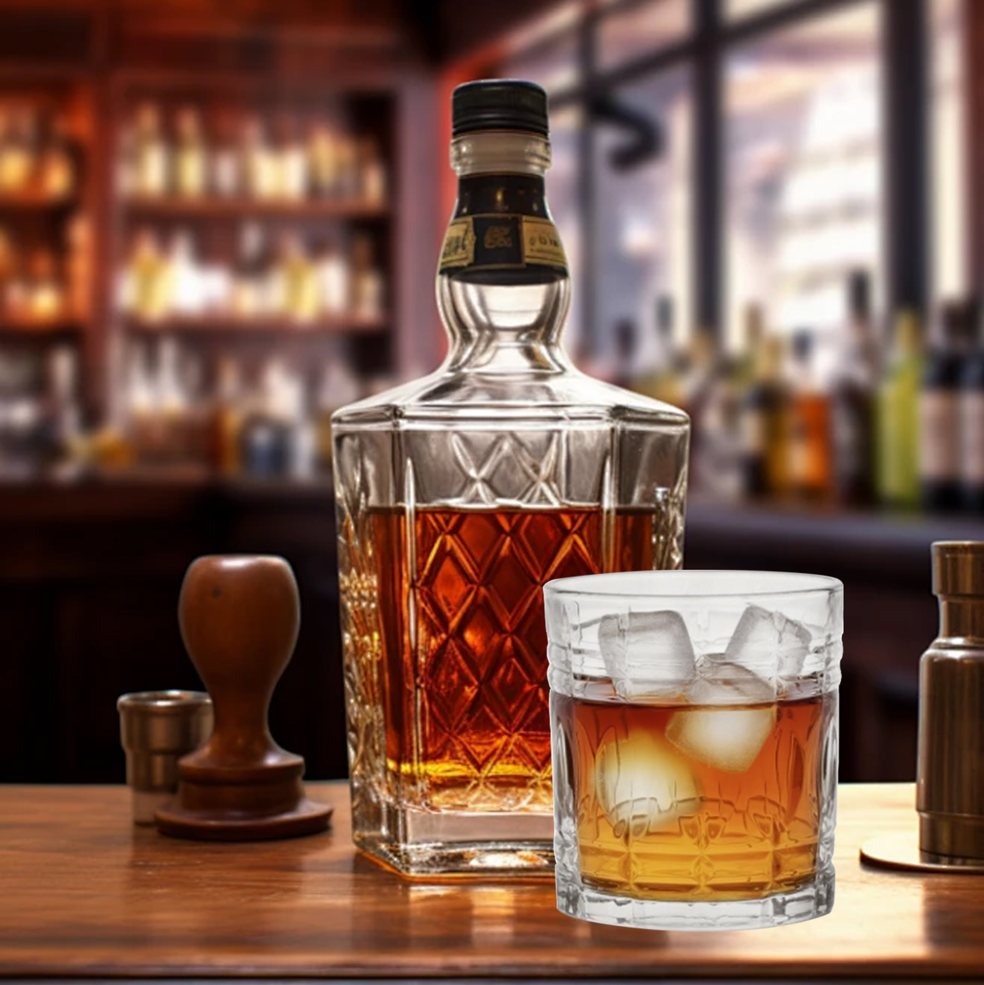 6-Piece Ribbed Whiskey Glass Set