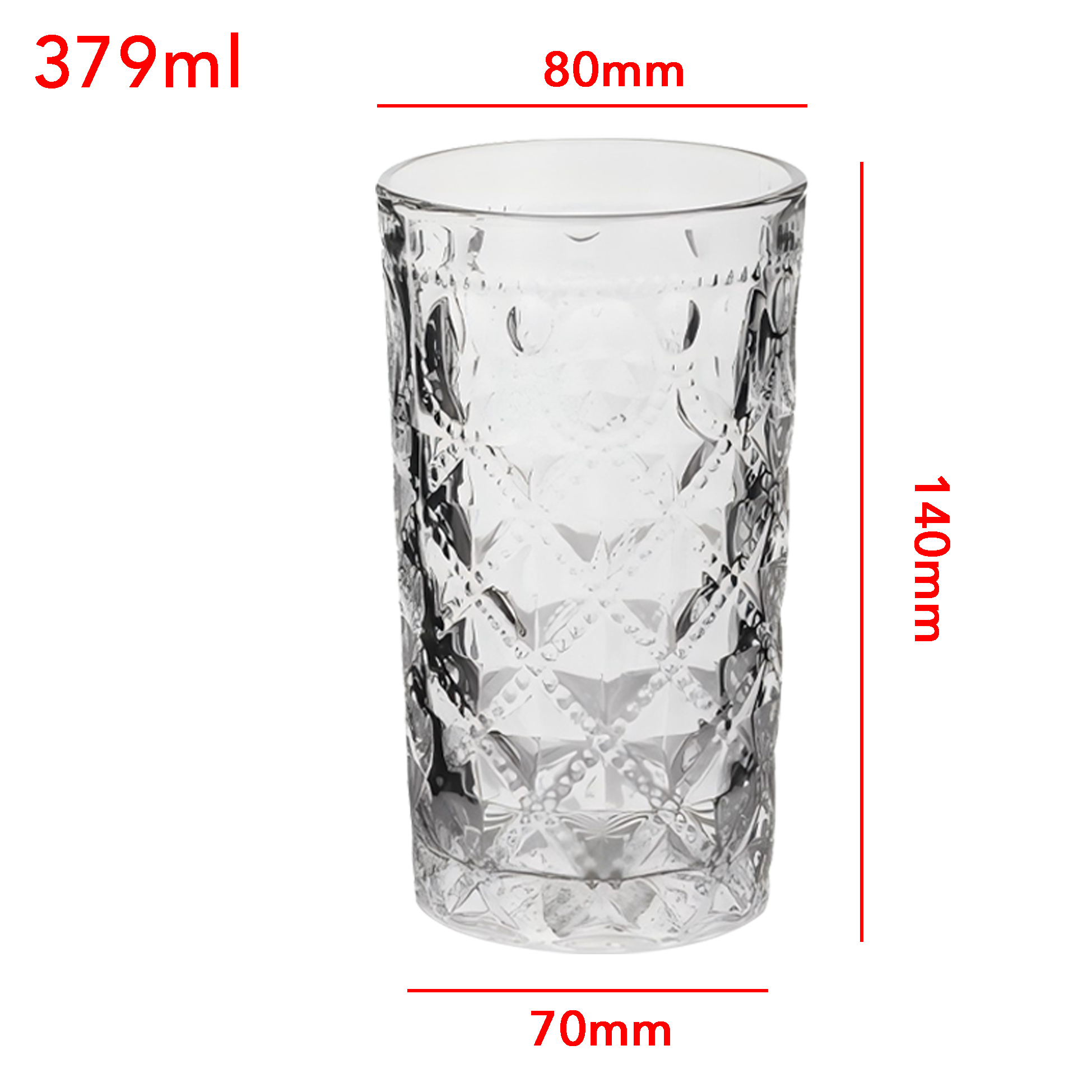 Vintage Ribbed Glassware Set of 6