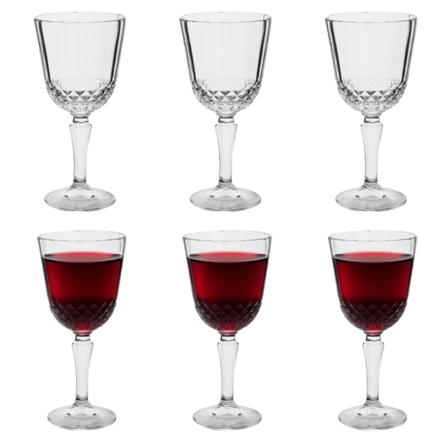 6-Piece Diamond-Cut Wine Glass Set