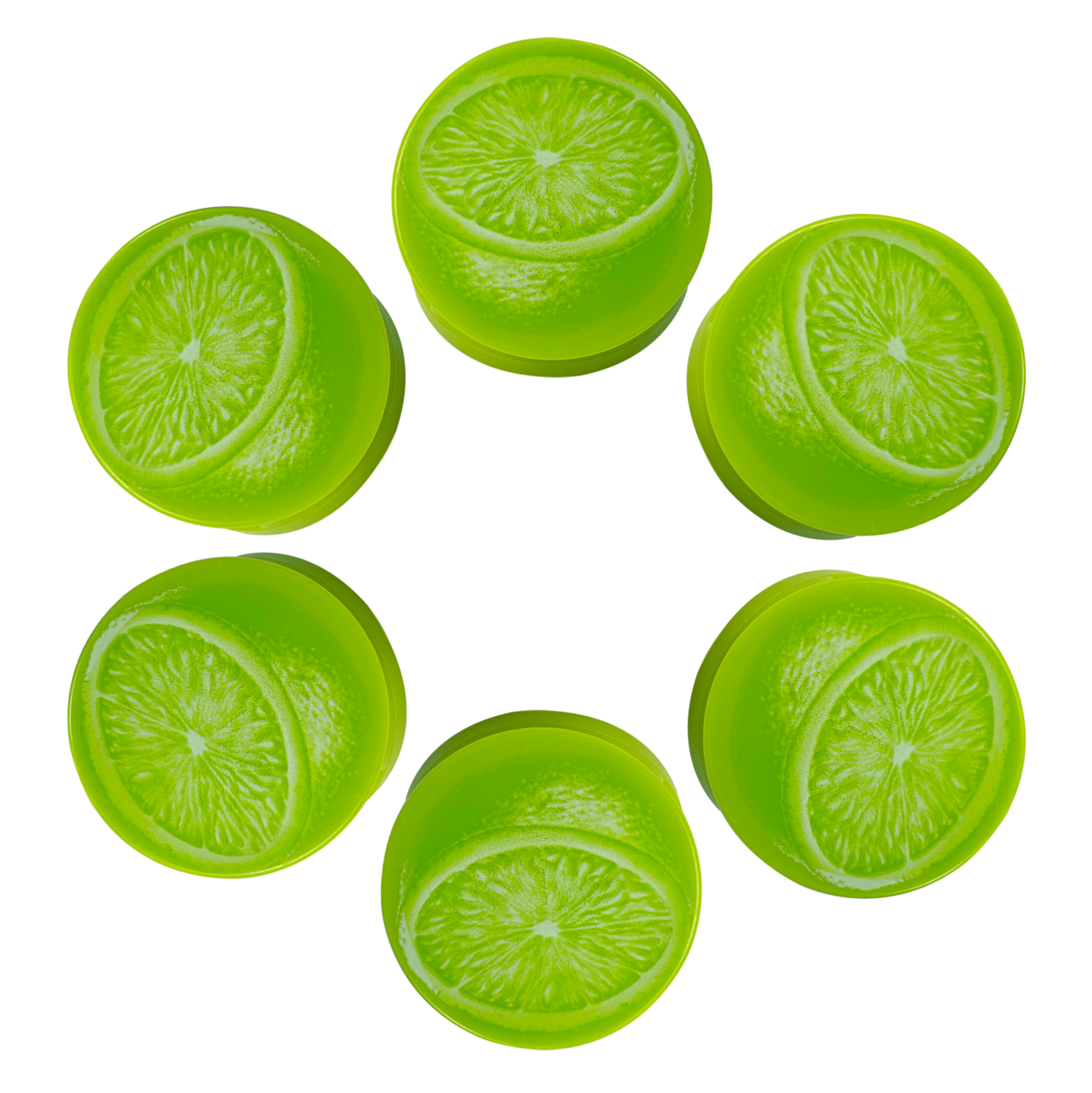Lime-Slice Plastic Clip Set of 6