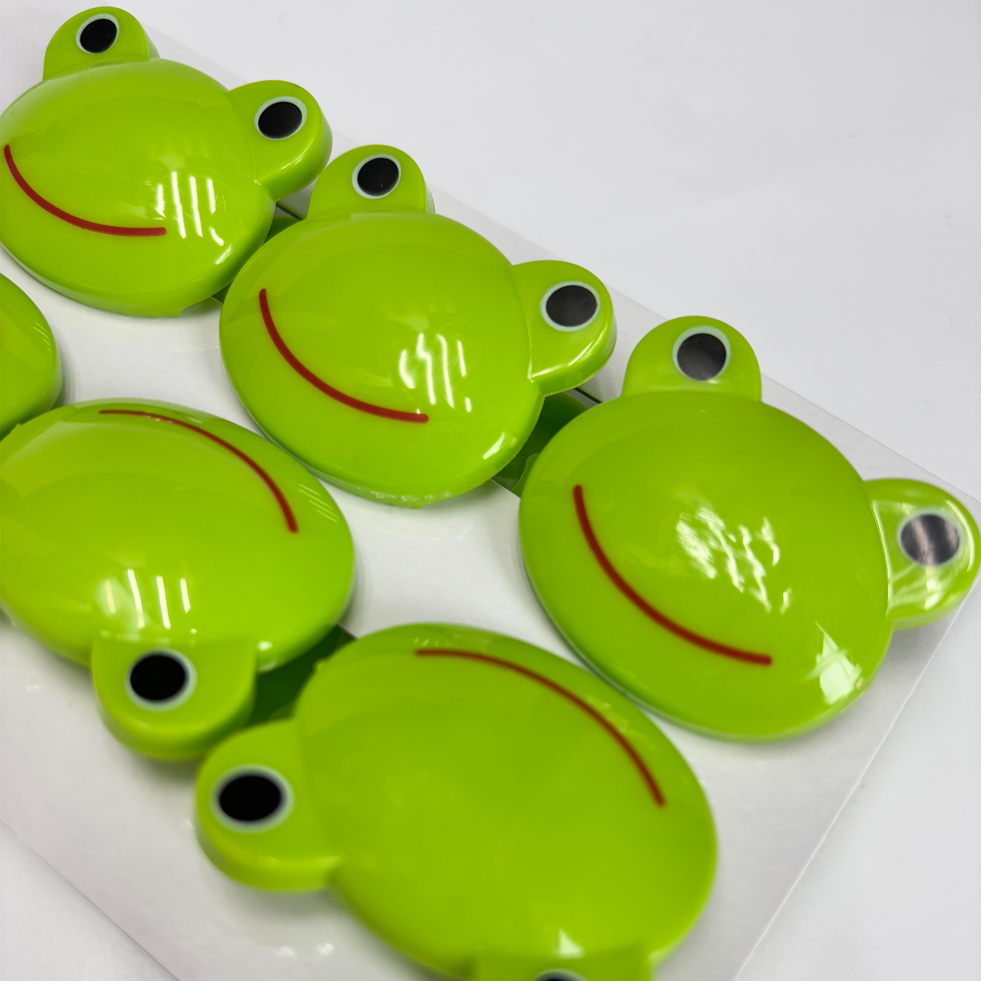Green Frog-Shaped Plastic Clip Set of 6