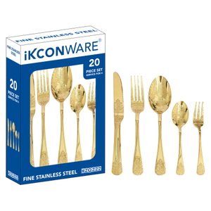 20-Piece Gold-Plated Ornate Cutlery Set