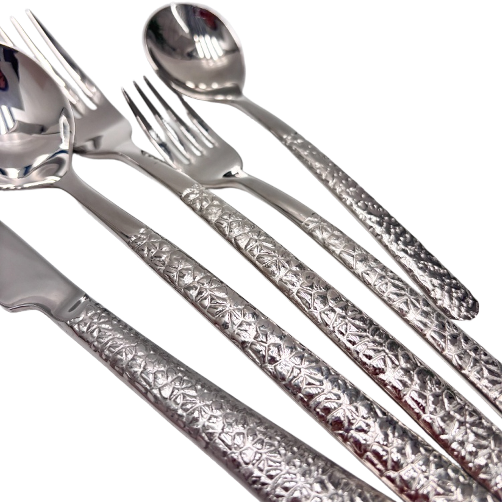 5-Piece Textured Stainless Steel Cutlery Set