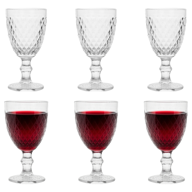 6-Piece Diamond-Cut Wine Glass Set