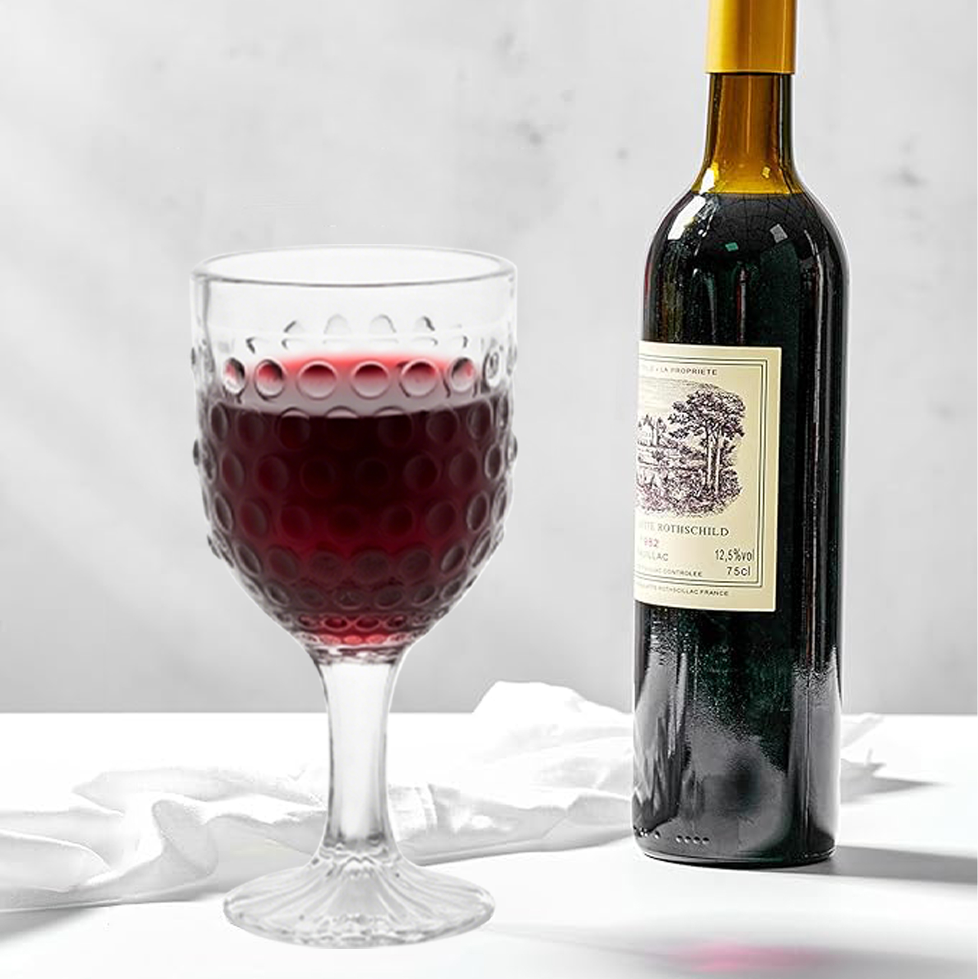 6-Piece Hobnail Red Wine Glass Set