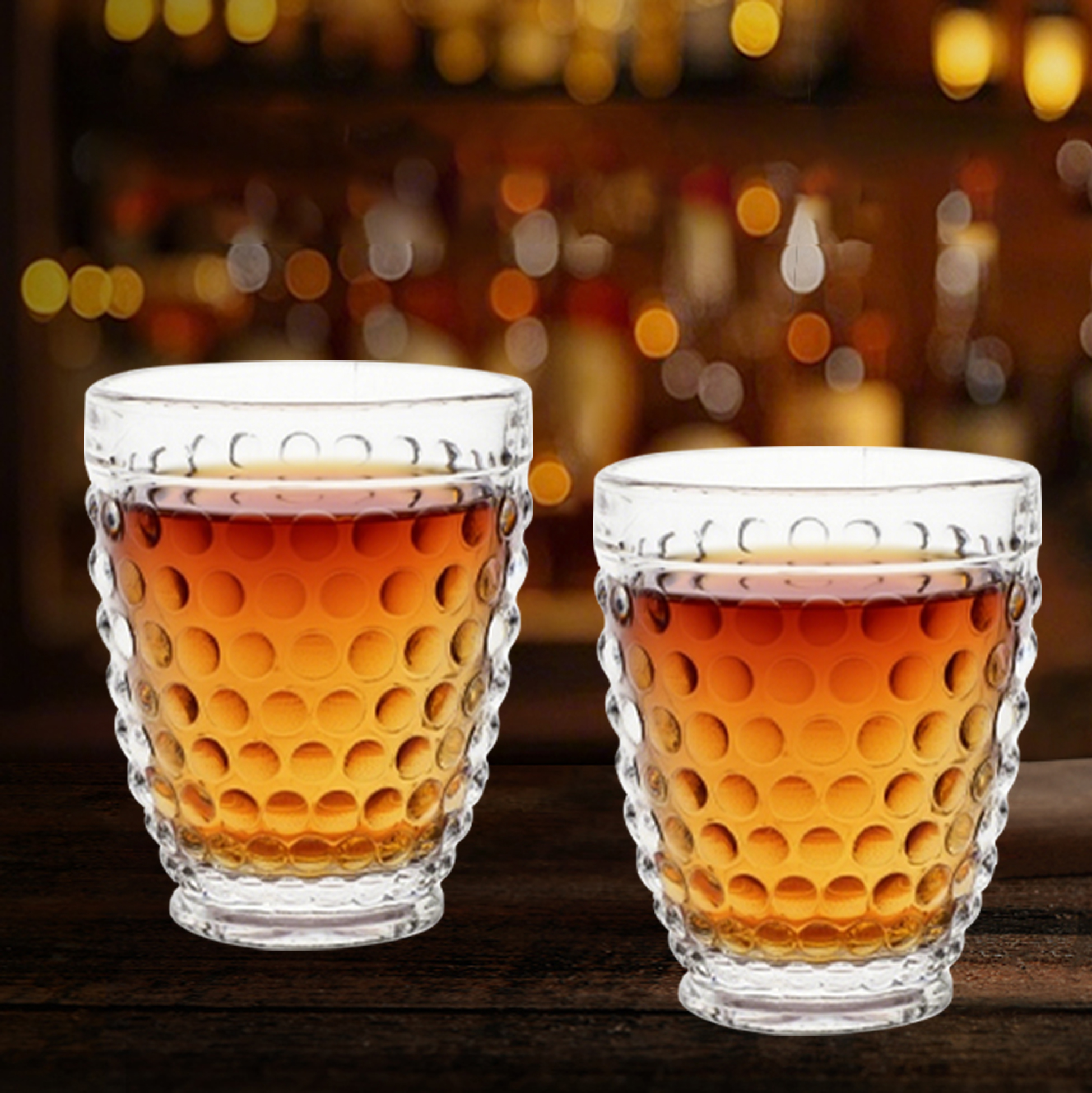 6-Piece Hobnail Pattern Glass Tumbler Set