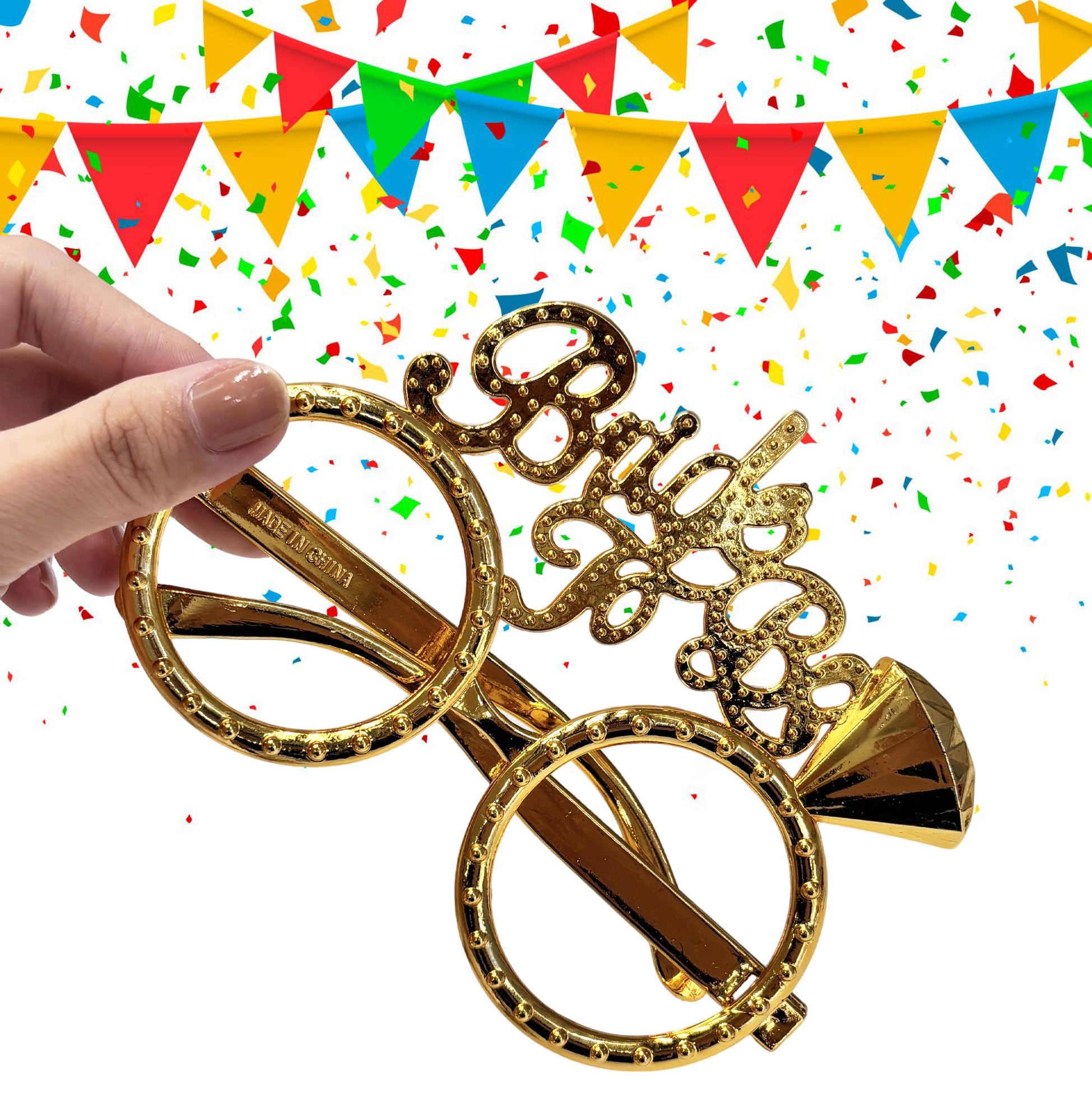 BrideBabe Gold Party Glasses