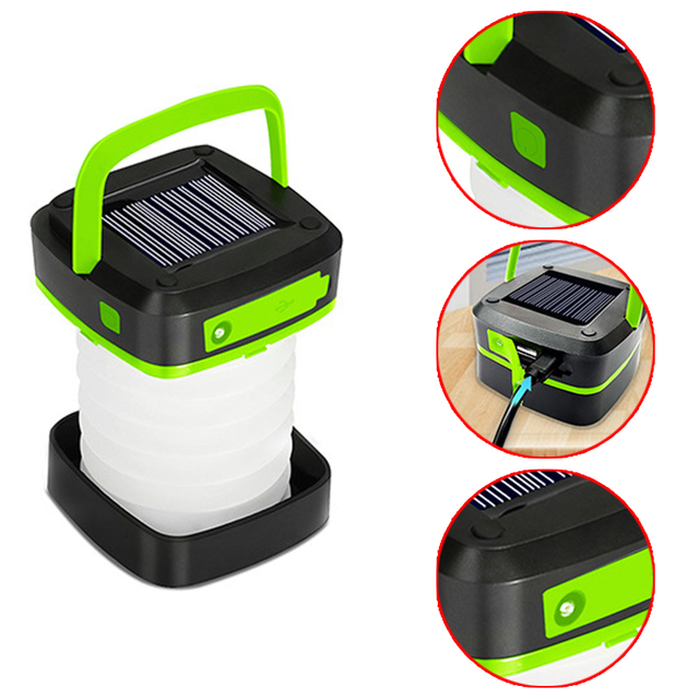 Solar-Powered Collapsible LED Garden Lantern