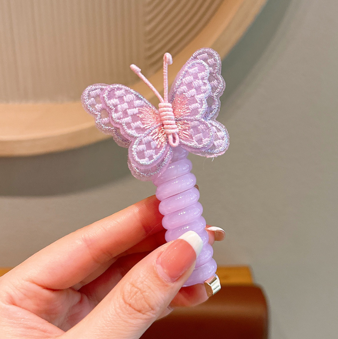 Butterfly-Embroidered Hair Scrunchie