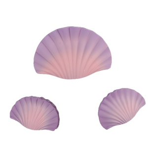 Purple Seashell-Shaped Hair Clip Set